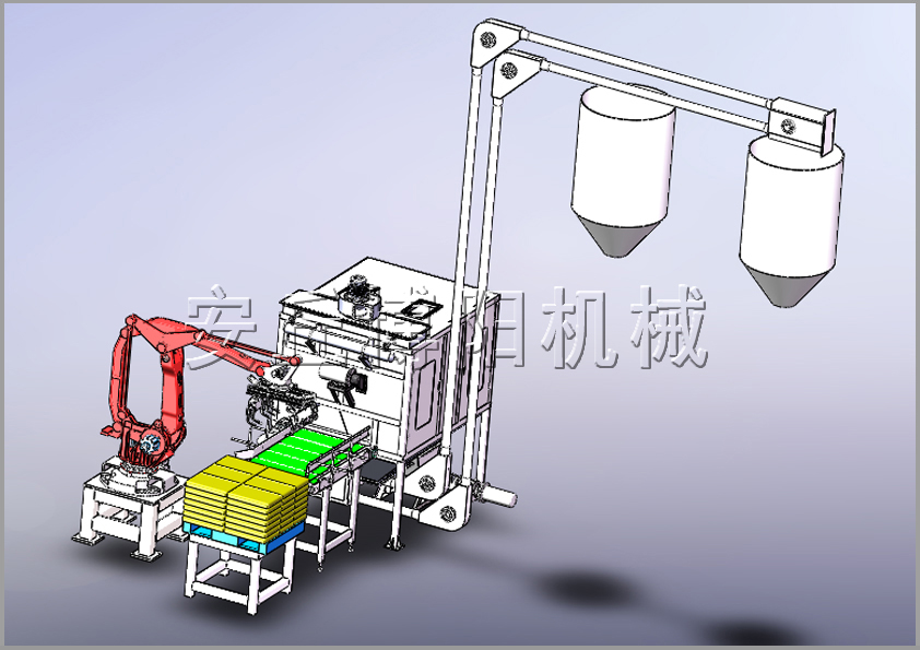拆垛機械（xiè）手+自動破袋機+管鏈式輸送機解決方案
