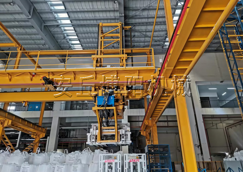 陶瓷（cí）粉噸袋自動裝車機 全自動（dòng）噸袋裝車機工作流（liú）程