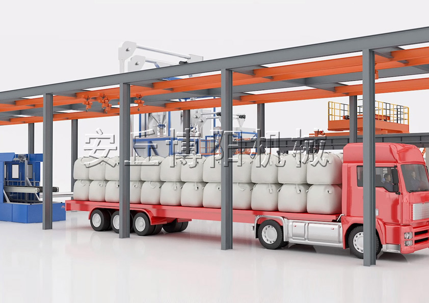  噸袋原料卸車+全自動噸袋拆包機解決方（fāng）案